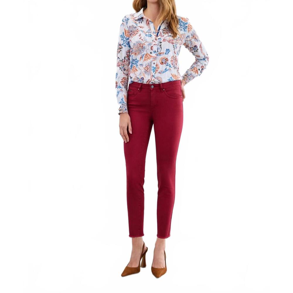 NEW FDJ olivia slim ankle denim jeans in scarlet